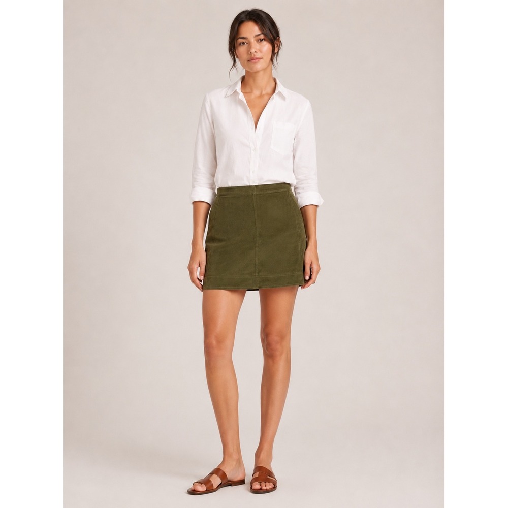 Banana Republic Corduroy Mini Skirt Womens 10 Green A-Line Fall Boho Preppy